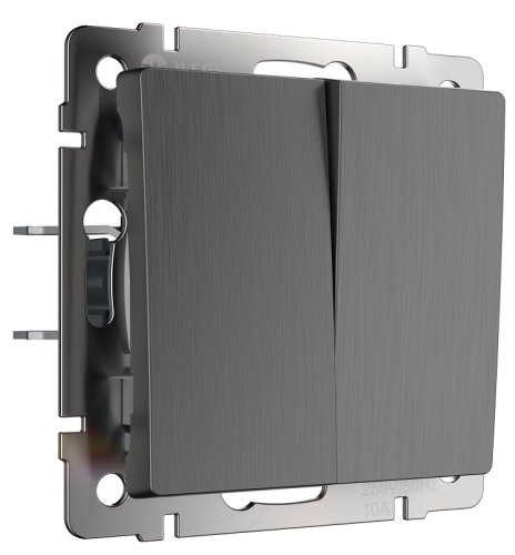 Выключатель без рамки Werkel 2-кл. графит рифленый фото Выключатель без рамки Werkel 2-кл. графит рифленый картинка